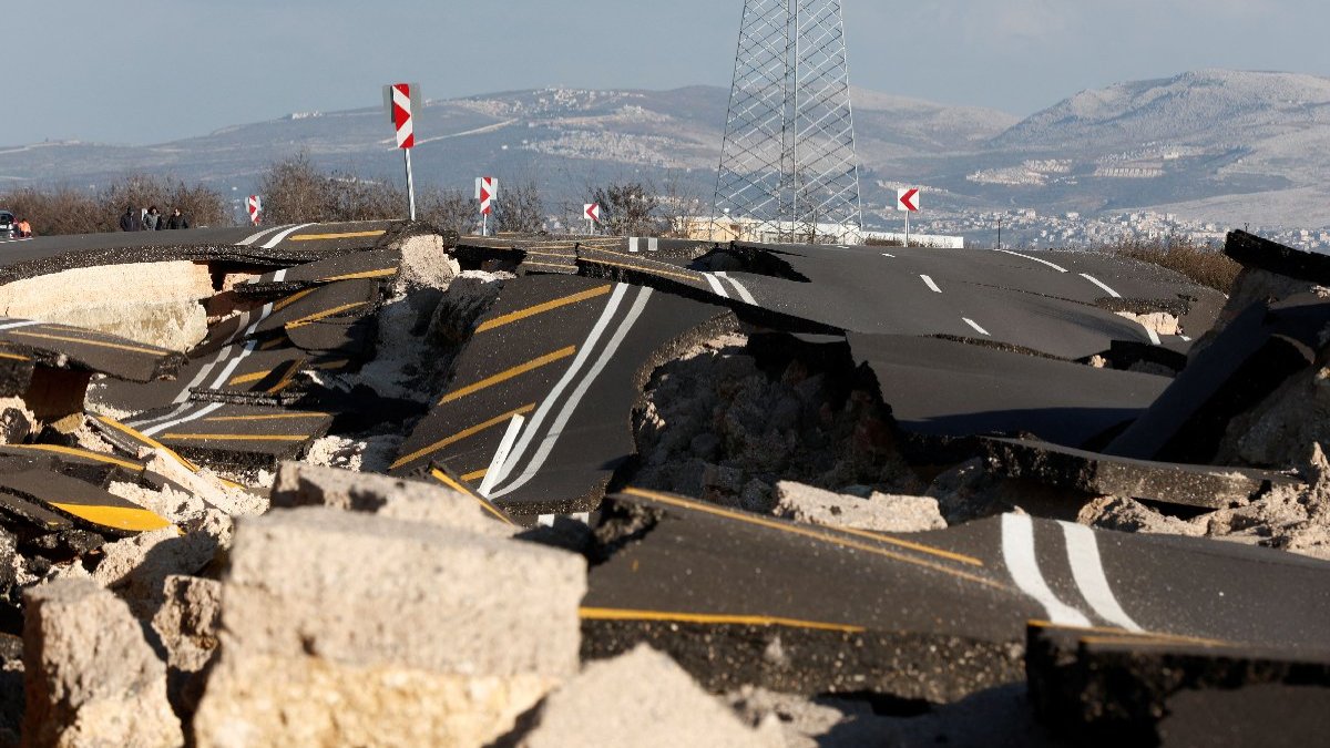 Earthquake-damaged road — municipal infrastructure recovery
